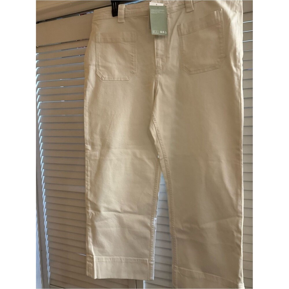 H&M White High-Rise Cotton Pants size 18